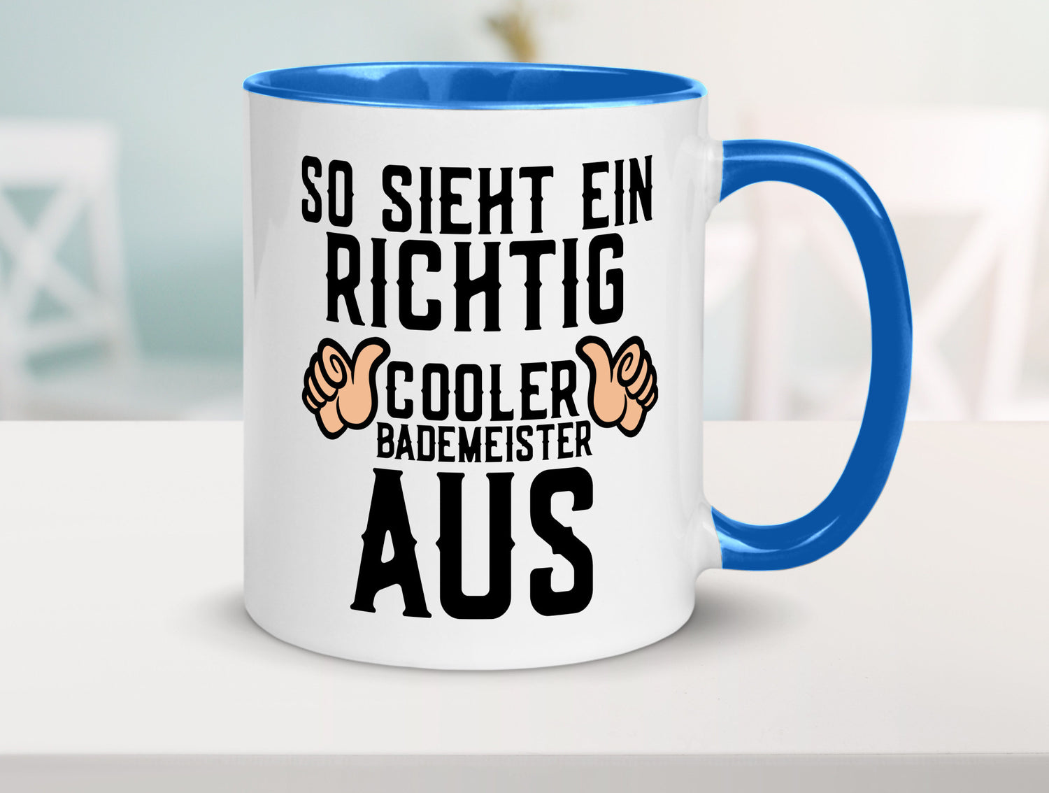 Richtig cooler Bademeister | Daumen hoch Schwimmbad lustig Humor Geschenkidee