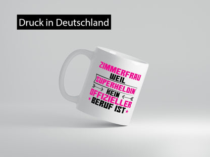 Superheldin Zimmerfrau| Holzbau | Handwerkerin Humor Geschenkidee Tasse