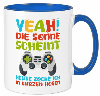 Sommer | in Kurze Hosen Zocken Zocker Gamer lustig Humor Geschenkidee Geschenk Tasse