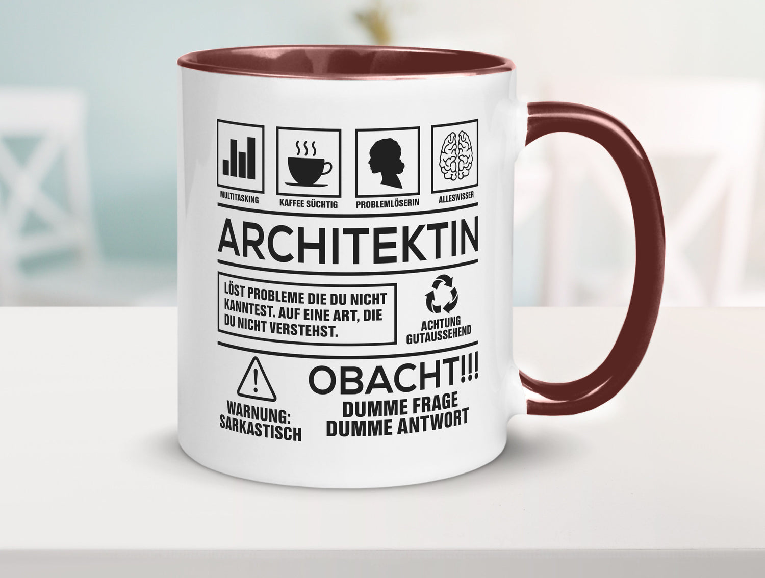 Achtung Probleme Architektin | Architektur Büro lustig Arbeit Kollegen Geschenk