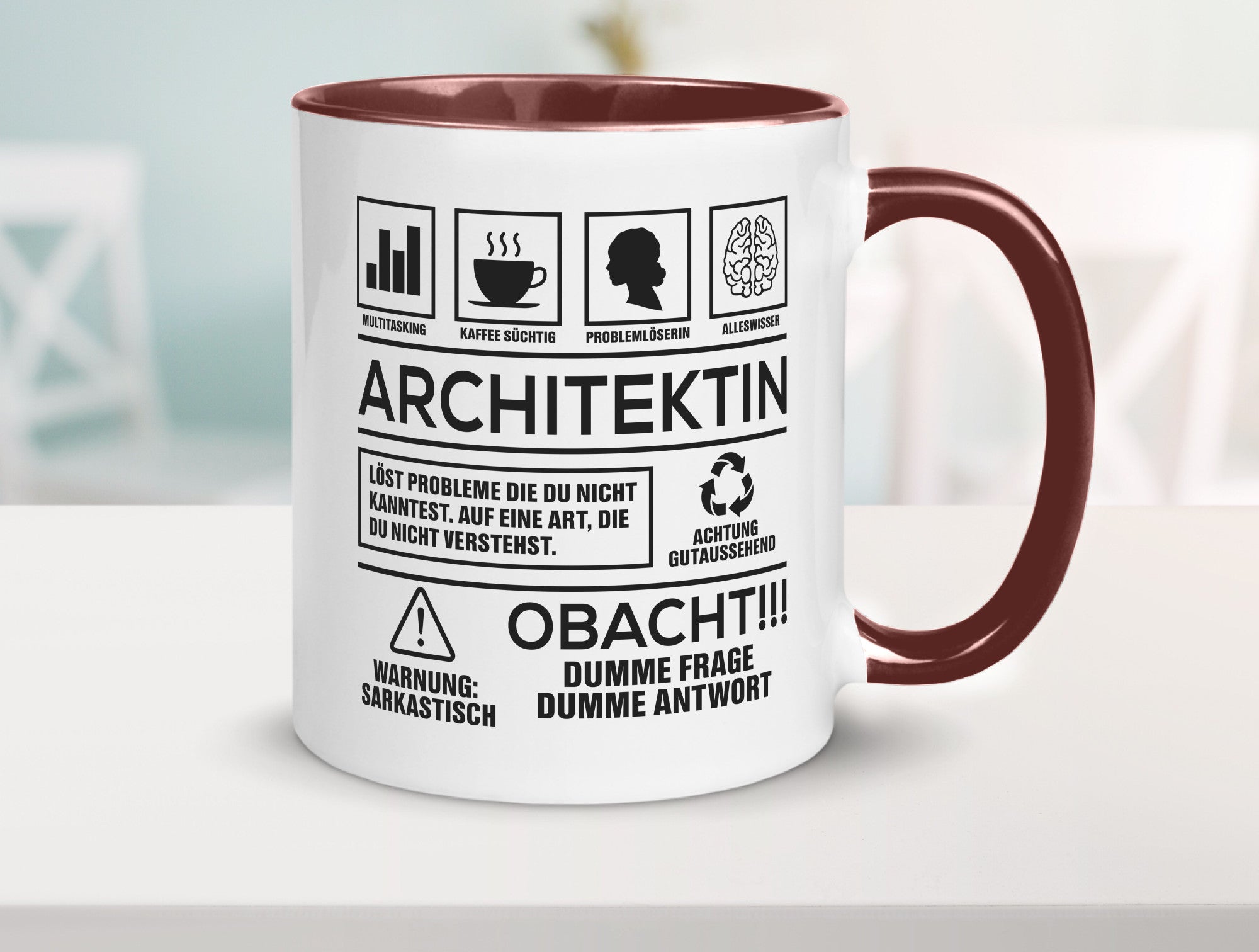 Achtung Probleme Architektin | Architektur Büro lustig Arbeit Kollegen Geschenk