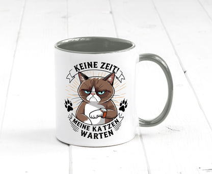 Keine Zeit meine Katzen Warten | Schwarze Katze Geschenkidee Tierliebhaber