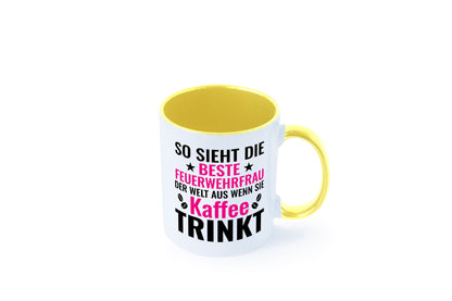 Kaffee trinkt: Feuerwehrfrau | Feuerwehr Geschenkidee Humor Tasse