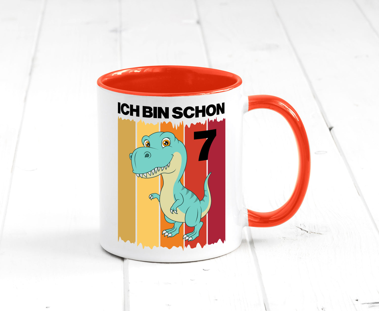 7. Geburtstag | 7 Jahre Dinosaurier lustiger Spruch Geschenk Geschenkidee Tasse