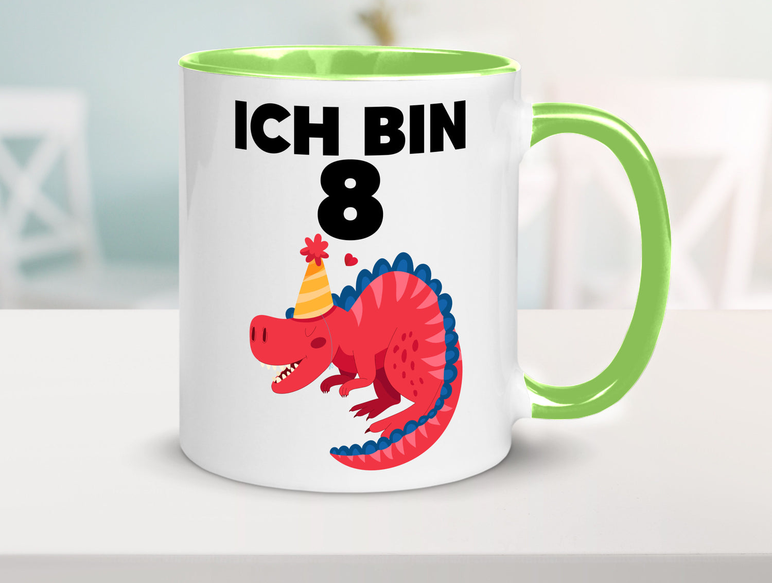 8. Geburtstag | Dino Dinosaurier 8 Jahre lustig Geschenkidee Geschenk Tasse