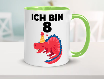 8. Geburtstag | Dino Dinosaurier 8 Jahre lustig Geschenkidee Geschenk Tasse