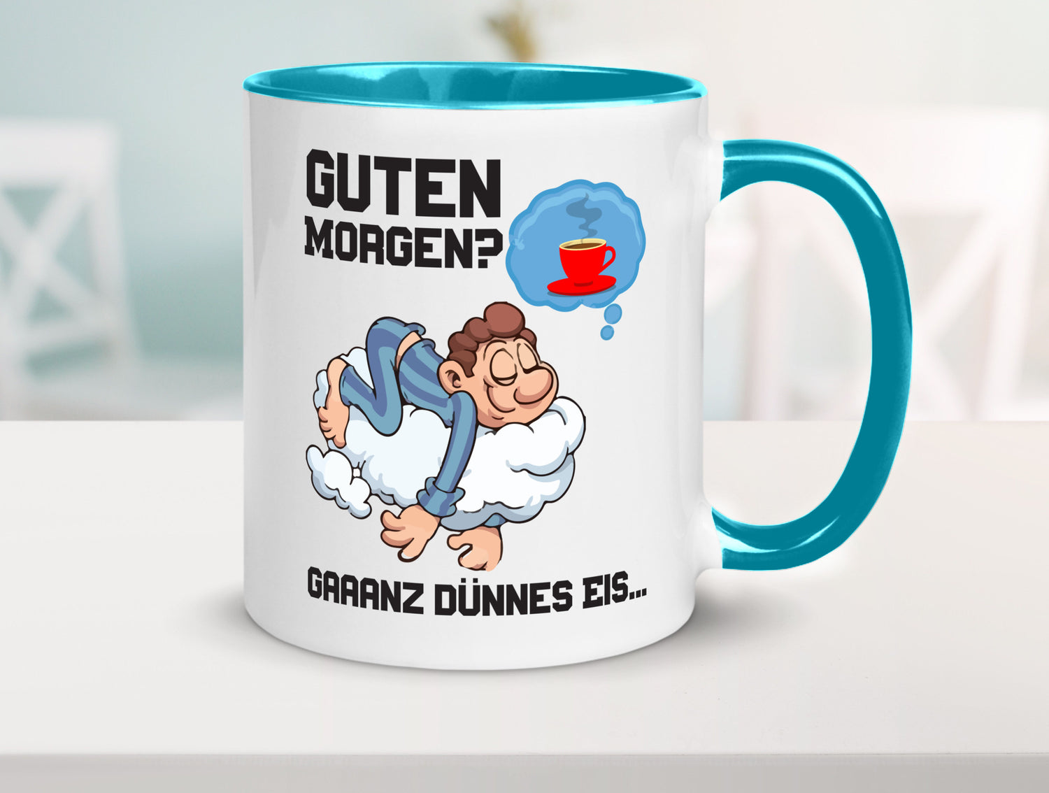 Ganz dünnes Eis | Morgenmuffel Tasse Kaffeetrinker Geschenkidee Humor