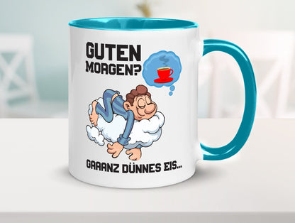 Ganz dünnes Eis | Morgenmuffel Tasse Kaffeetrinker Geschenkidee Humor