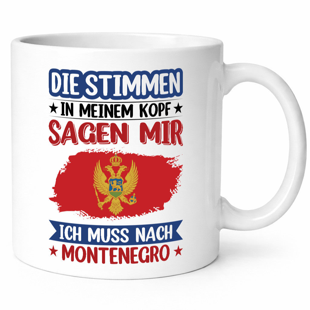 Montenegro | Urlaubsstimmen in meinem Kopf, Traumland, Geschenkidee, Humor-Tasse