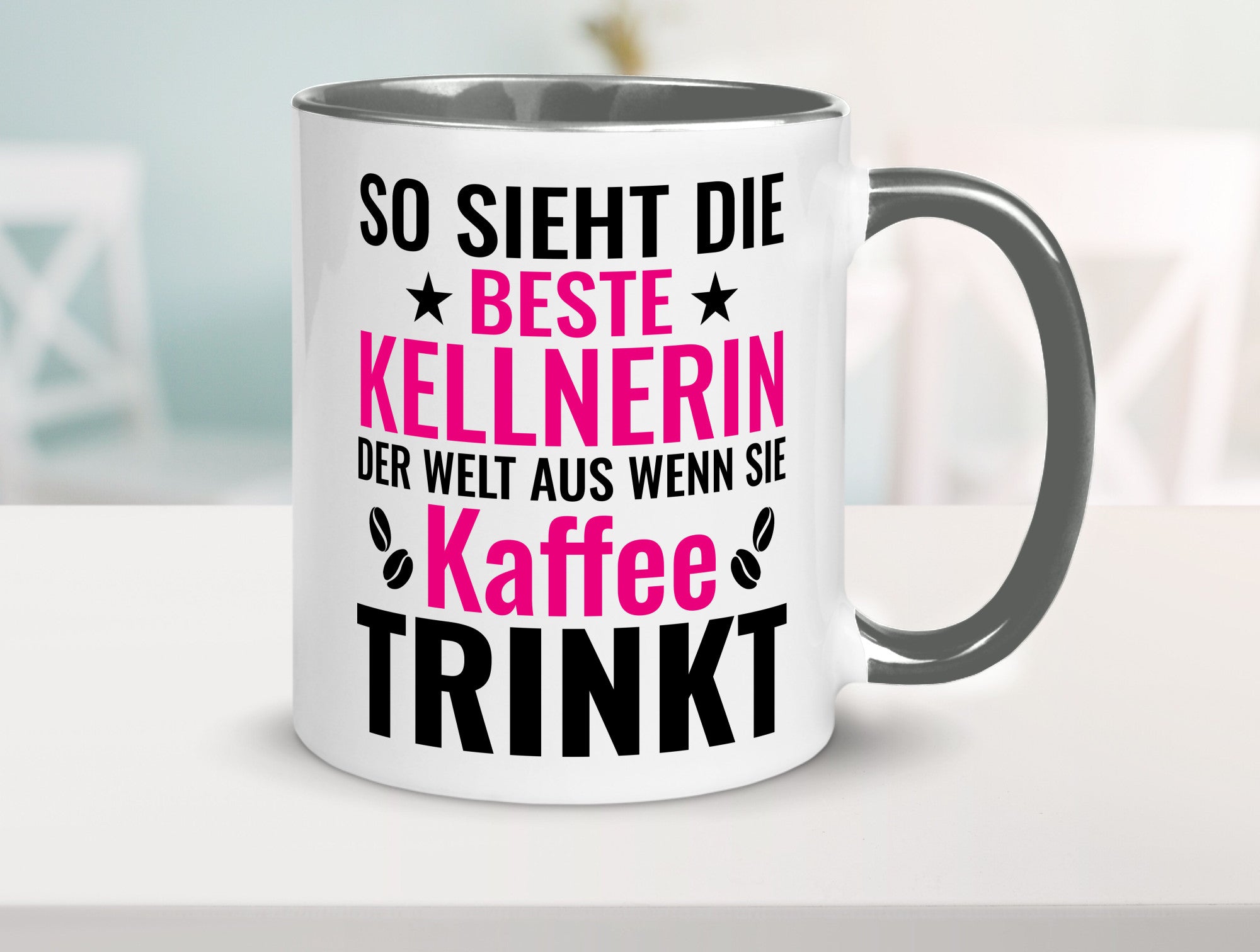 Kaffee trinkt: Kellnerin | Beruf kellnern Bedienung Humor Arbeit Kollegen Büro