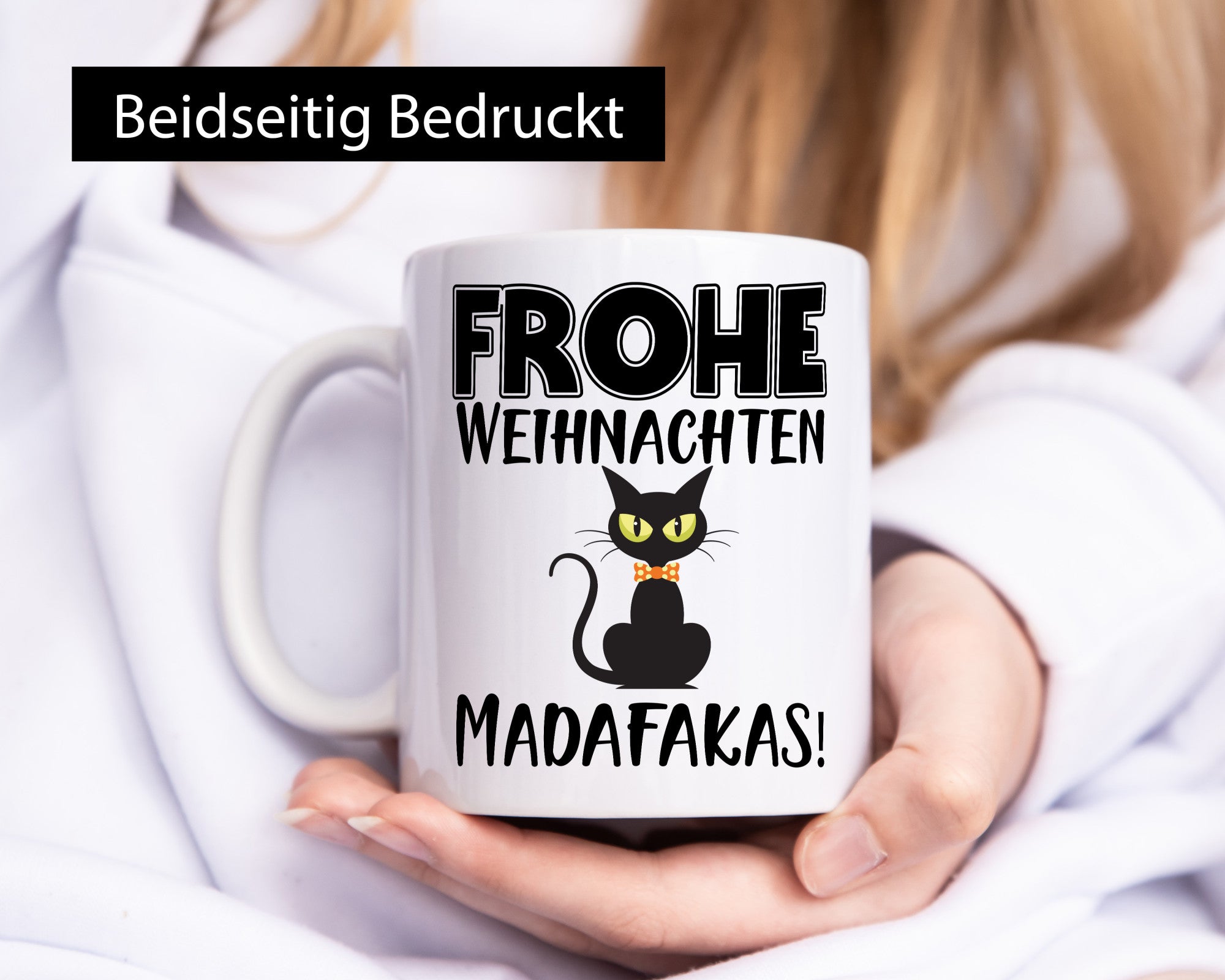 Frohe Weihnachten Madafakas! | Katze Tasse Vintage lustiger Spruch Geschenk