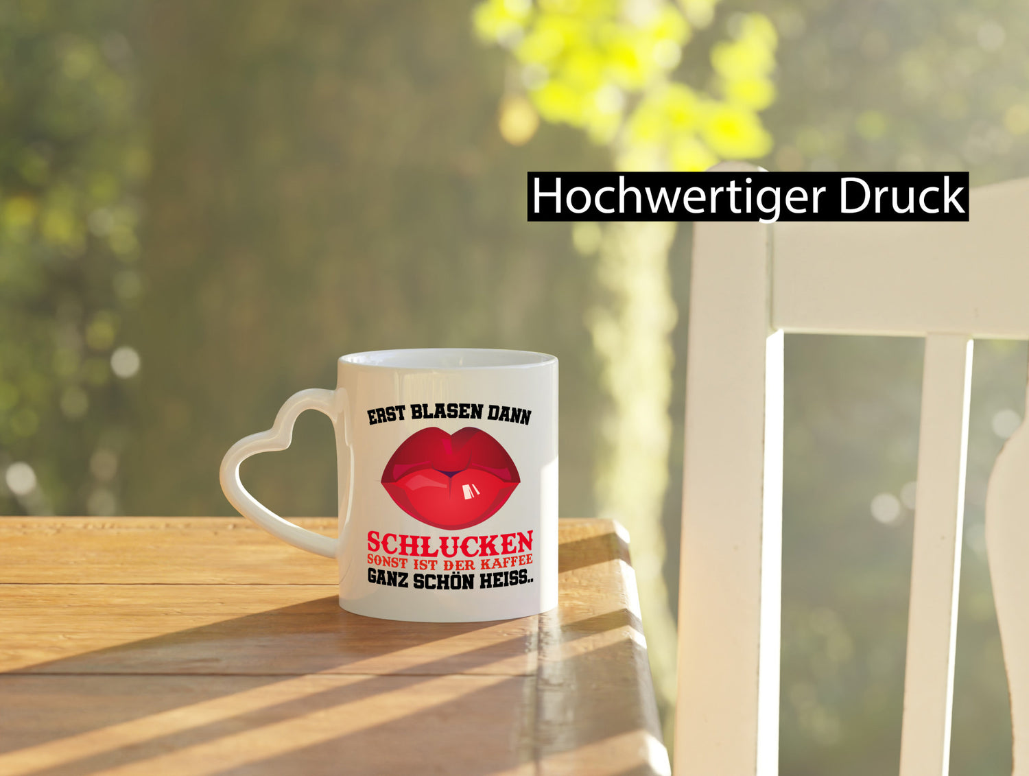 Erst Blasen dann Schlucken Geschenk Humor Geschenkidee lustiger Spruch Tasse