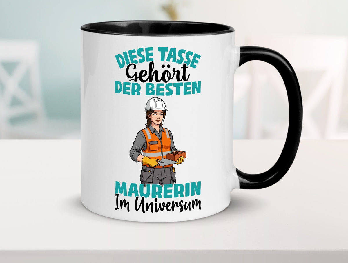 Im Universum: Maurerin | Bau Handwerkerin Geschenkidee Humor Tasse