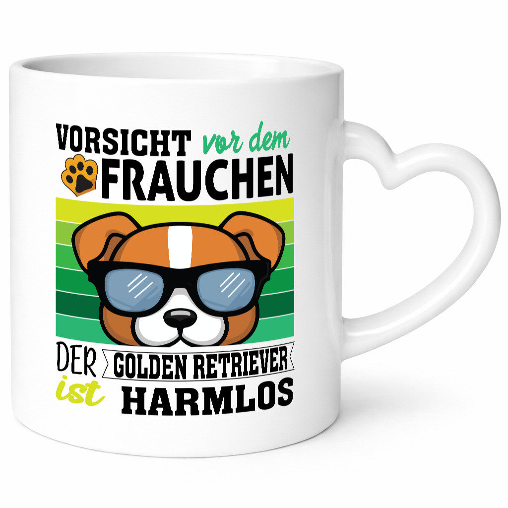Vorsicht vor dem Frauchen Golden Retriever ist Harmlos lustiger Spruch Geschenk