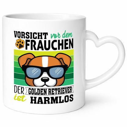 Vorsicht vor dem Frauchen Golden Retriever ist Harmlos lustiger Spruch Geschenk
