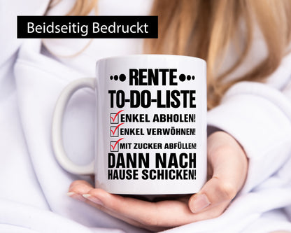 Rente To-Do-Liste | Rentner Tasse Enkel verwöhnen Geschenk Ruhestand Jubiläum