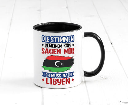 Libyen | Urlaub Stimmen in meinem Kopf Traumland Geschenkidee Humor Tasse