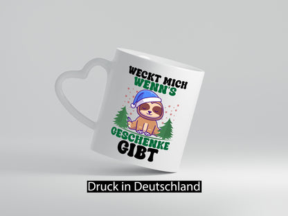 Weck mich auf wenn´s Geschenke gibt | Weihnachten Faultier lustiger Spruch