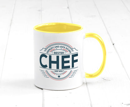 Geprüft und sicher: Chef | Führungskraft Vorgesetzter lustig Arbeit Kollegen
