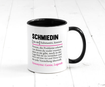 Schmiedin | Schmied Beruf Schmiederei lustig v2 Humor Arbeit Kollegen Büro Tasse