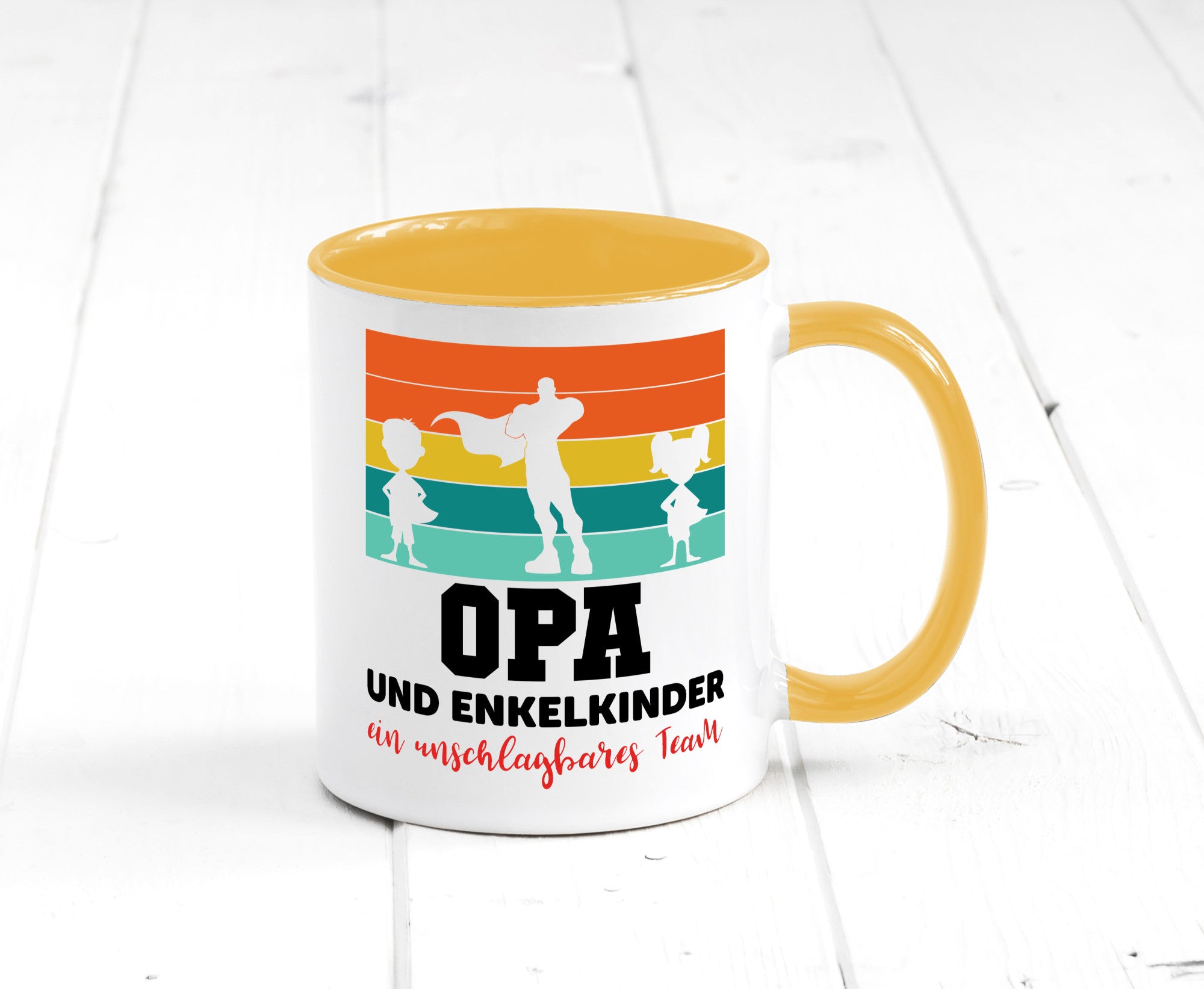 Opa und Enkelkinder ein unschlagbares Team Geschenkidee Familie Humor Tasse