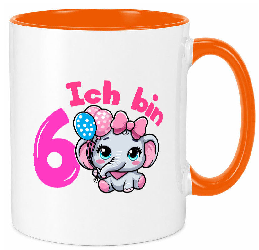 6. Geburtstag | 6 Jahre Elefant Mädchen Humor Geschenkidee Tasse