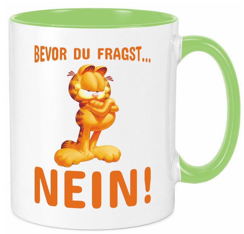 Bevor du fragst? Nein! | grimmige Katze Spruchtasse lustig Tierliebhaber Humor