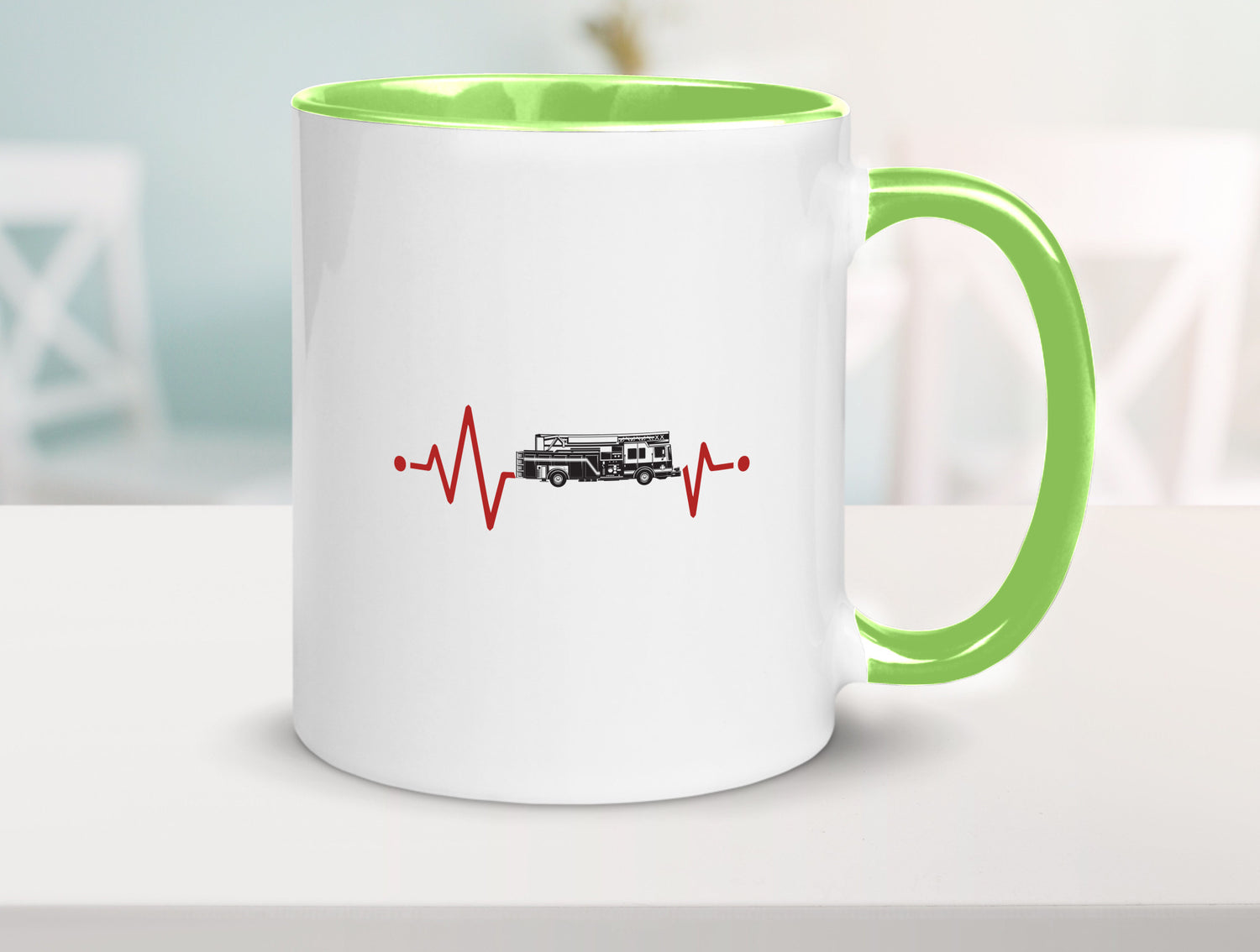 Herzschlag | Feuerwehrfahrzeug Feuerwehr Humor Geschenkidee Tasse