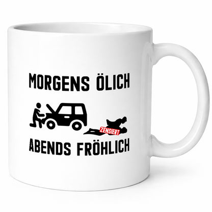 Morgens ölich abends fröhlich | Mechaniker Werkstatt Geschenk Humor