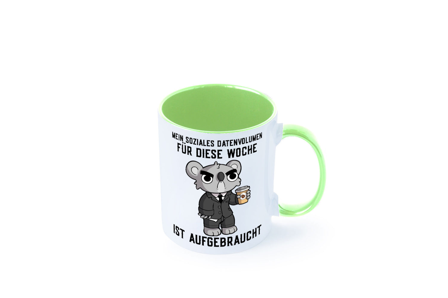 Soziales Datenvolumen | wütender Bär Einzelgänger Nerd Geschenkidee Humor Tasse