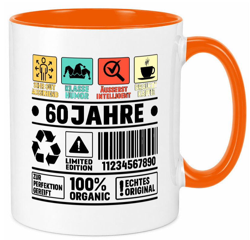 60. Geburtstag | 60 Jahre Humor Limited Edition Geschenkidee Tasse
