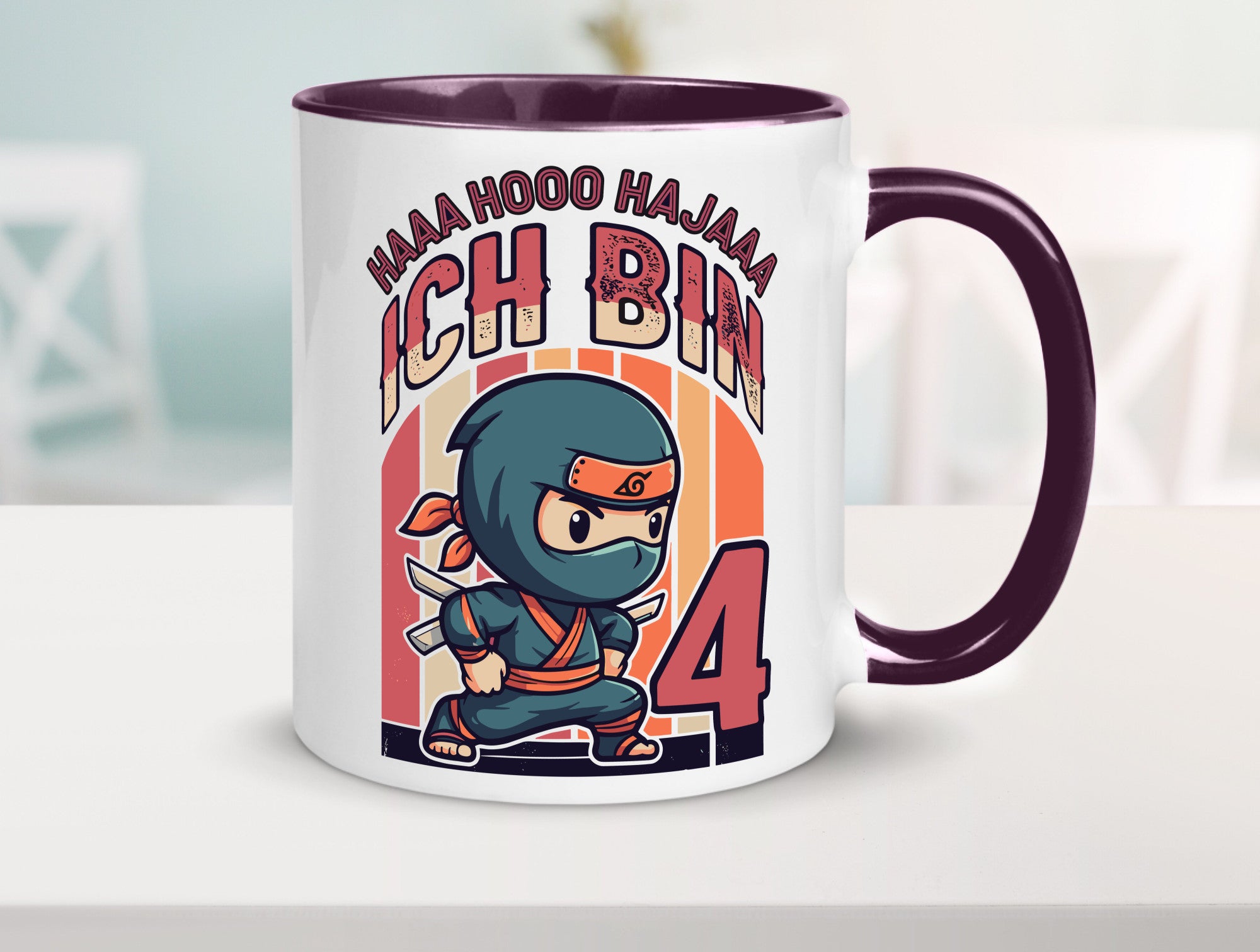 4. Geburtstag | Ninja Junge 4 Jahre lustiger Spruch Geschenk Geschenkidee Tasse