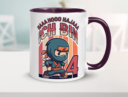 4. Geburtstag | Ninja Junge 4 Jahre lustiger Spruch Geschenk Geschenkidee Tasse