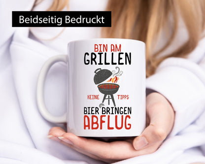 Bin am Grillen | Grillmeister Bierliebhaber BBQ Chef Geschenkidee Arbeit