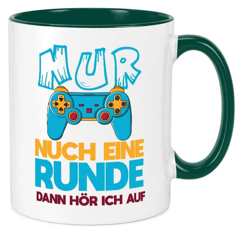 Nur noch eine Runde dann hör ich auf | Gamer Zocken lustig Humor Geschenkidee Tasse