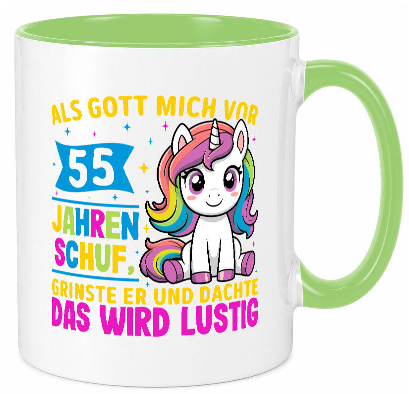 55. Geburtstag | Als Gott mich schuf 40 Jahre v2 lustiger Spruch Geschenk