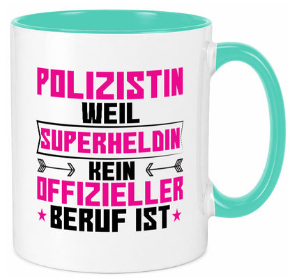 Superheldin Polizistin | Beruf Polizei Humor Arbeit Kollegen Büro Geschenkidee Tasse