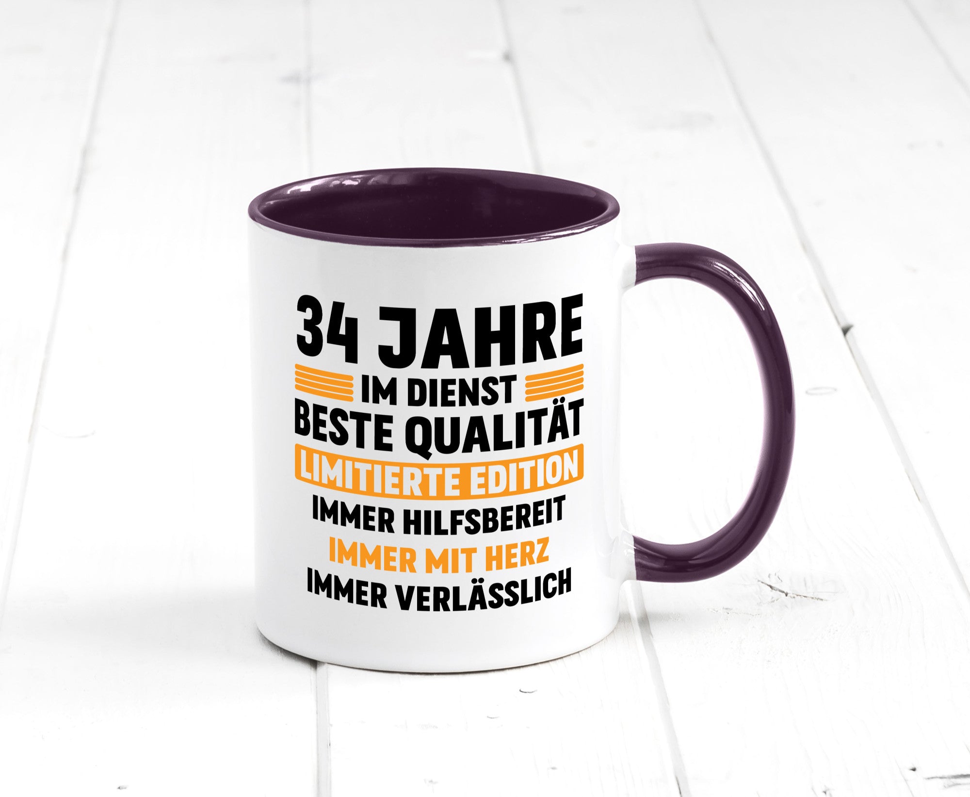 34 Jahre im Dienst | Jubiläum Arbeit v2 Humor Kollegen Büro Geschenkidee Tasse