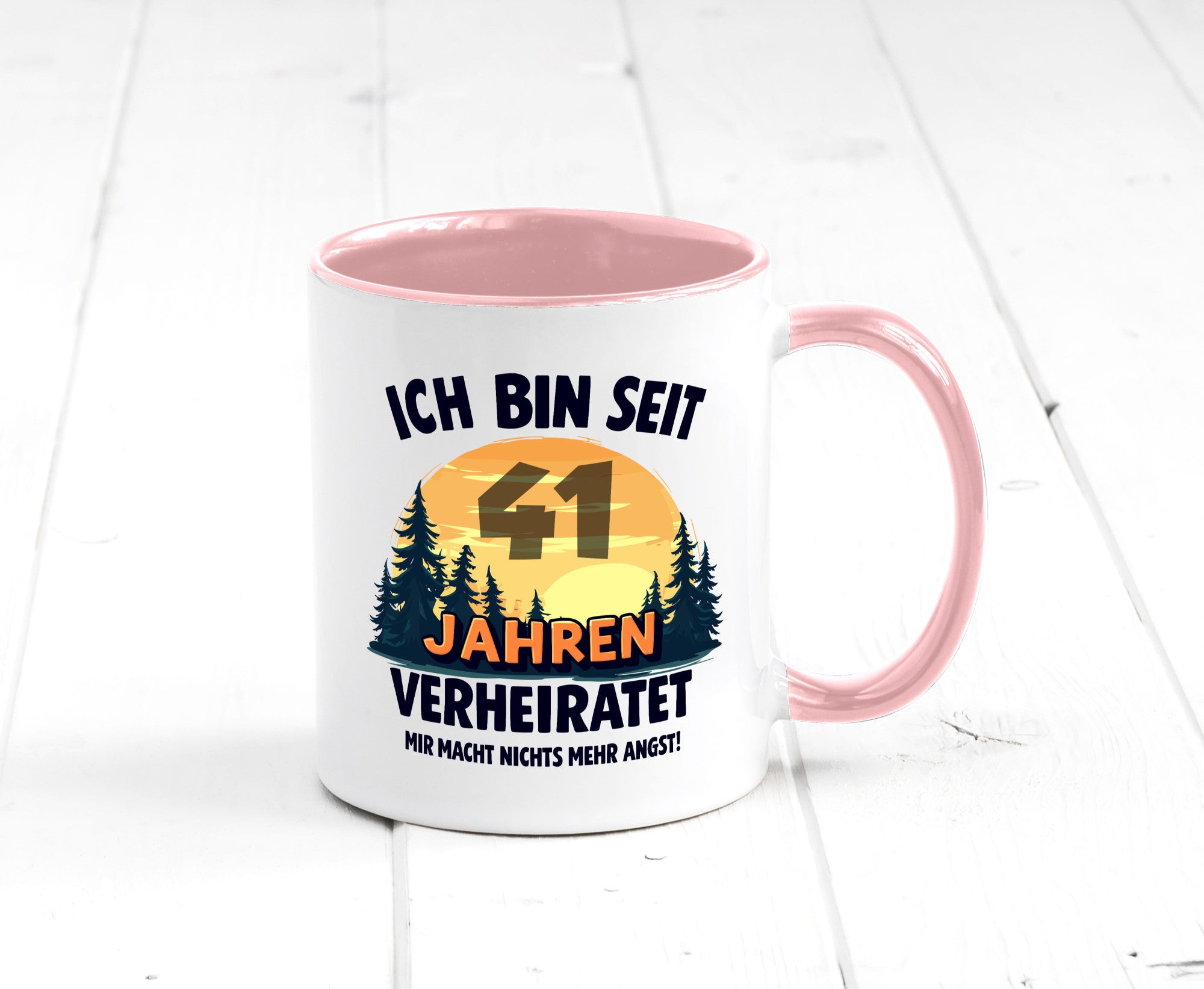 Ich bin Verheiratet | 41. Hochzeitstag Ehepaar v2 Geschenkidee Humor Tasse