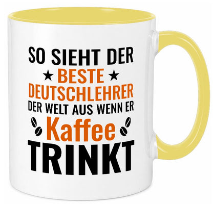 Kaffee trinkt: Deutschlehrer | Lehrer Schule Humor Geschenkidee Tasse