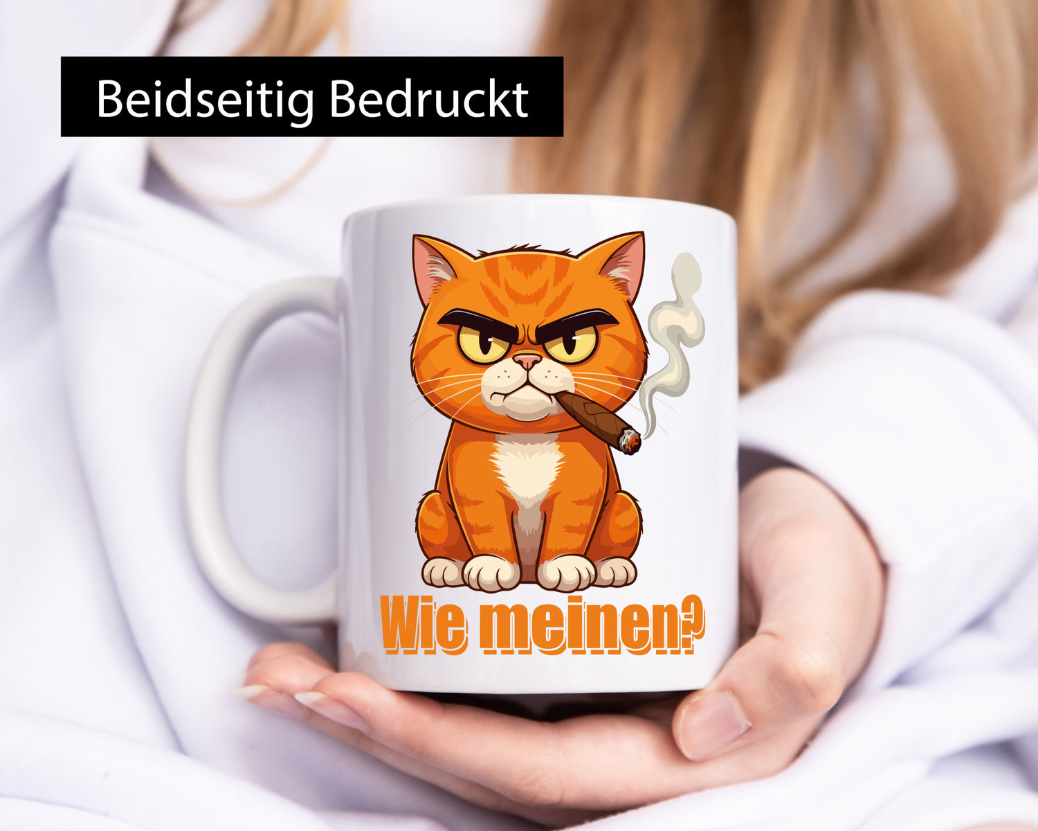 Wie meinen? | Böse katze Katzenliebhaber Geschenk Tierliebhaber Humor lustiger