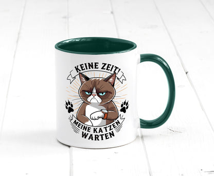 Keine Zeit meine Katzen Warten | Schwarze Katze Geschenkidee Tierliebhaber