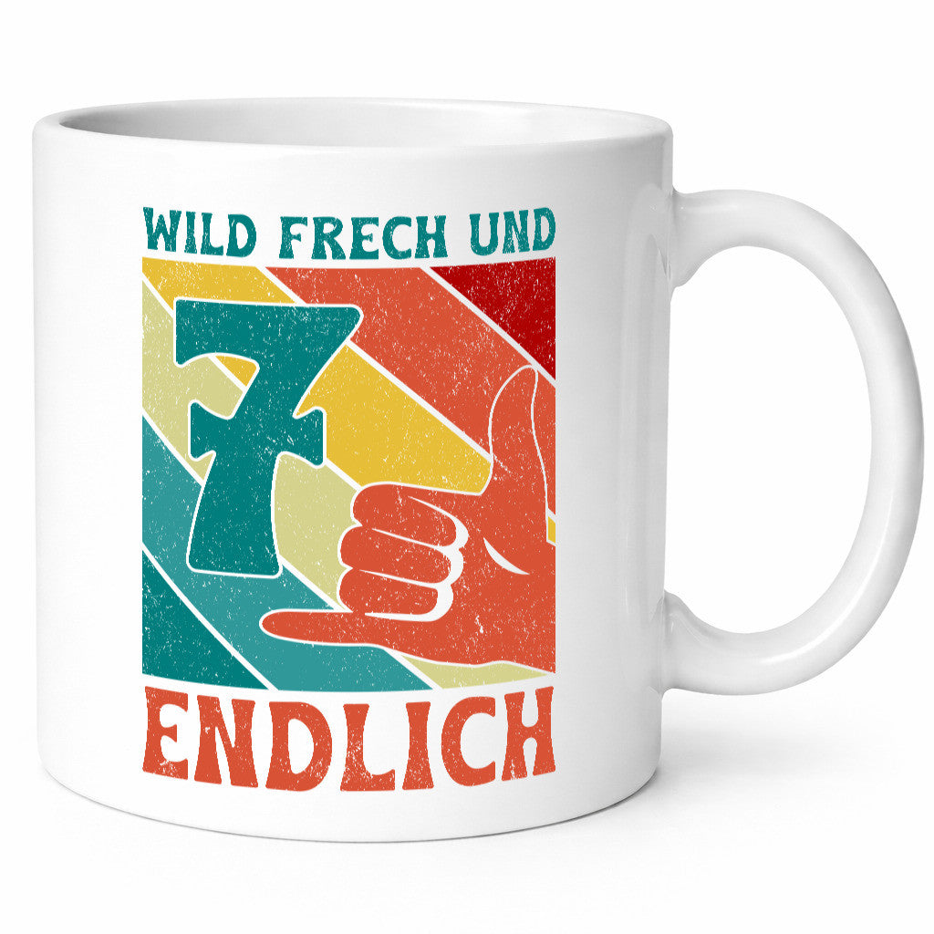 7. Geburtstag | 7 Jahre Wild und Frech lustiger Spruch Geschenk Geschenkidee