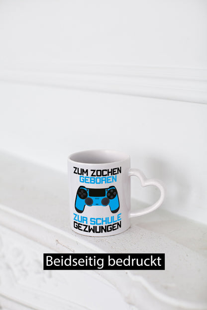 Zum zocken geboren zur Schule gezwungen lustiger Spruch Geschenk Humor