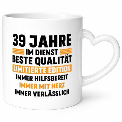 39 Jahre im Dienst | Jubiläum Arbeit v2 lustig Kollegen Büro Geschenk Tasse