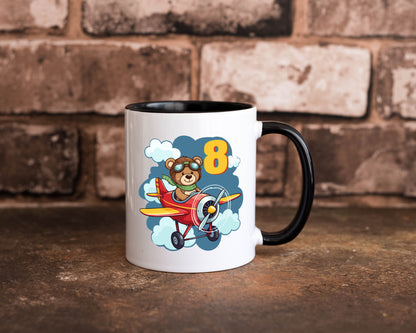 8. Geburtstag | 8 Jahre Kinder Pilot Flugzeug lustig Geschenkidee Geschenk Tasse
