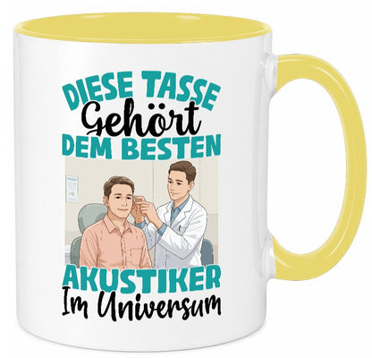 Im Universum: Akustiker | Akustik Hörgeräteakustik Geschenk Humor Geschenkidee Tasse