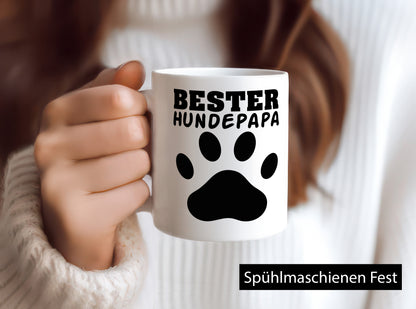 Bester Hundepapa | Hundebesitzer Tasse Pfotenabdruck Humor Tierliebhaber