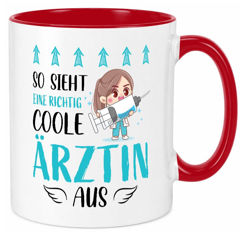 So sieht eine richtig Coole Ã„rztin aus | Krankenhaus Geschenk Humor Tasse