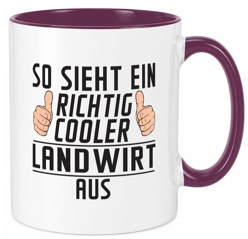 Richtig Cooler Landwirt | Bauer Landwirtschaft lustig Humor Geschenkidee Tasse